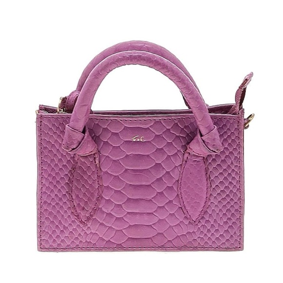 Foley Corinna Gigi Snake Embossed Leather Petite Crossbody Bag